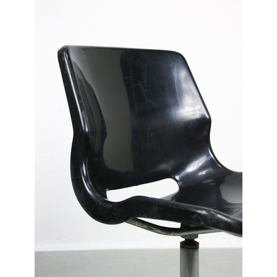 Image 1 of Vintage black office swivel armchair by Svante Schöblom for Overman Ab, Sweden 1970s