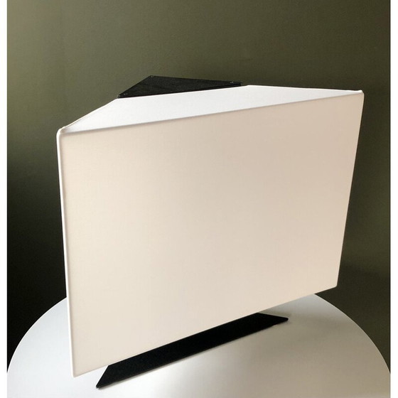 Image 1 of Vintage Accademia Tavolo lamp in white lacquered metal and white fabric by Cini Boeri for Artemide, Italy 1978