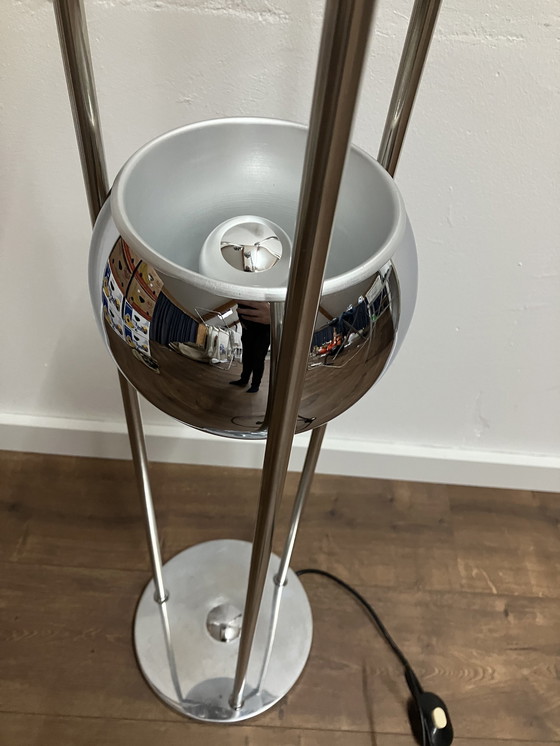 Image 1 of Space Age Eyeball Vintage Floor Lamp With 4 Lights Chrome