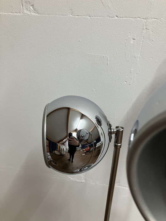 Image 1 of Space Age Eyeball Vintage Floor Lamp With 4 Lights Chrome