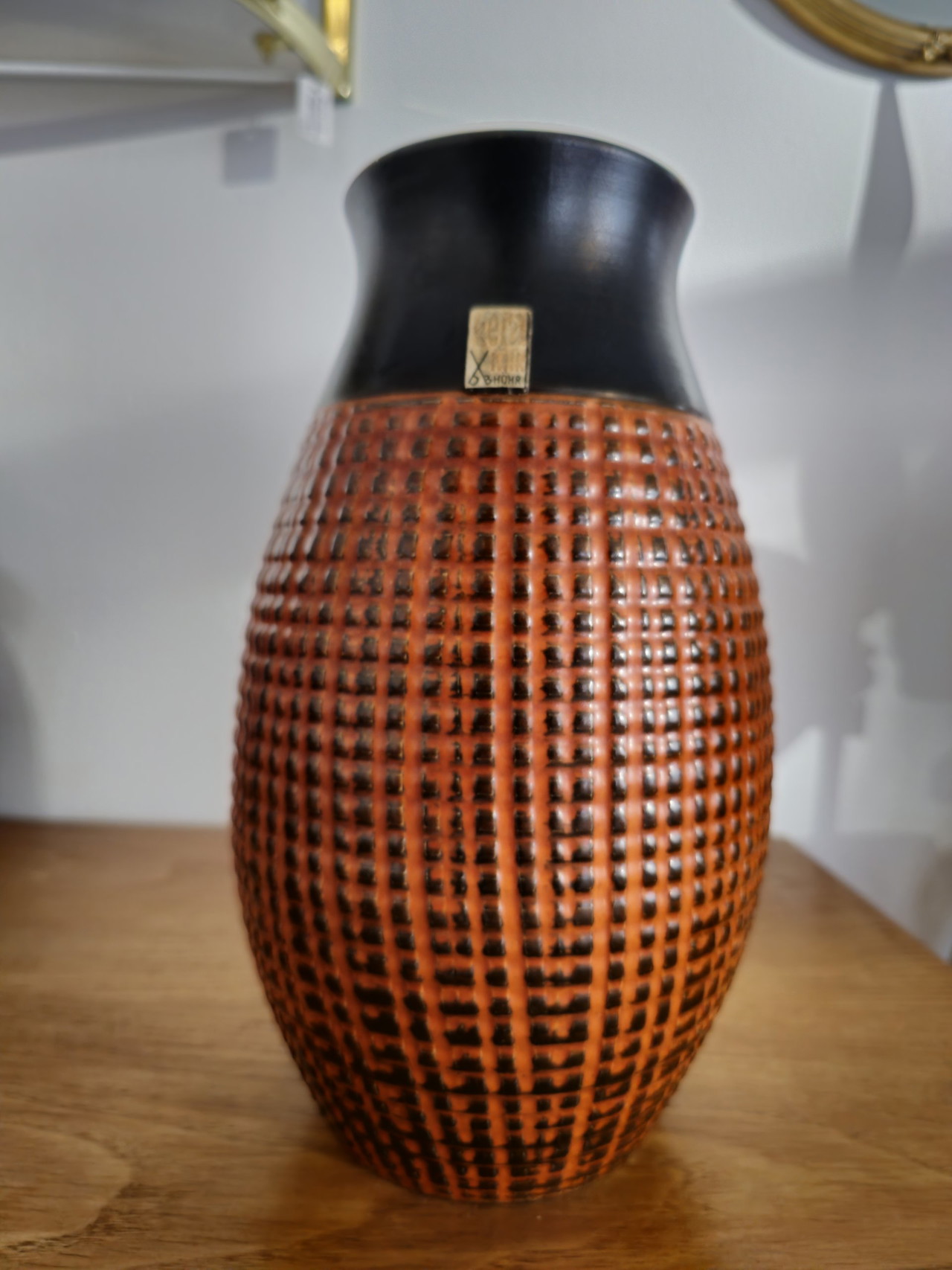 Bhör Keramik West Germany Orange Brown Vintage Vase Vase