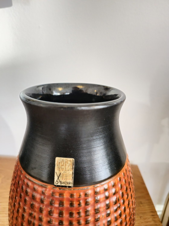 Image 1 of Bhör Keramik West Germany Orange Brown Vintage Vase Vase