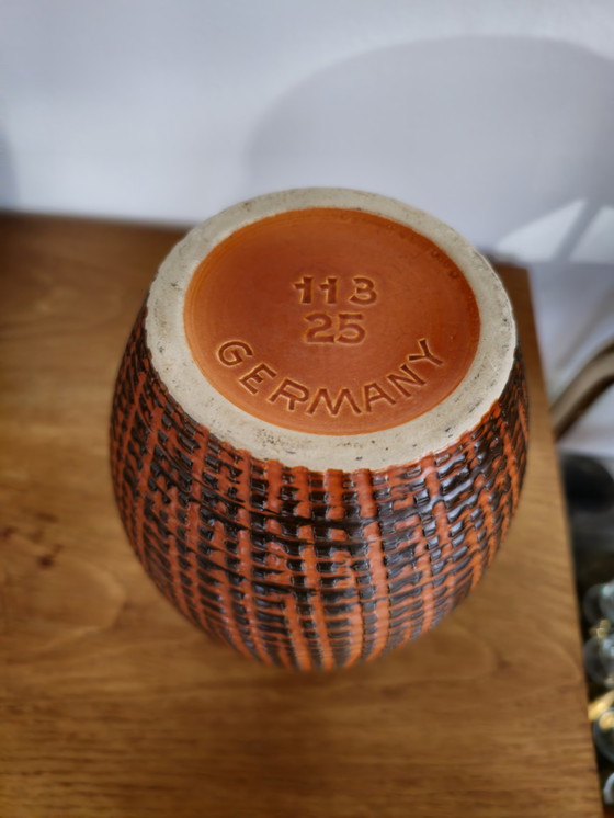 Image 1 of Bhör Keramik West Germany Orange Brown Vintage Vase Vase