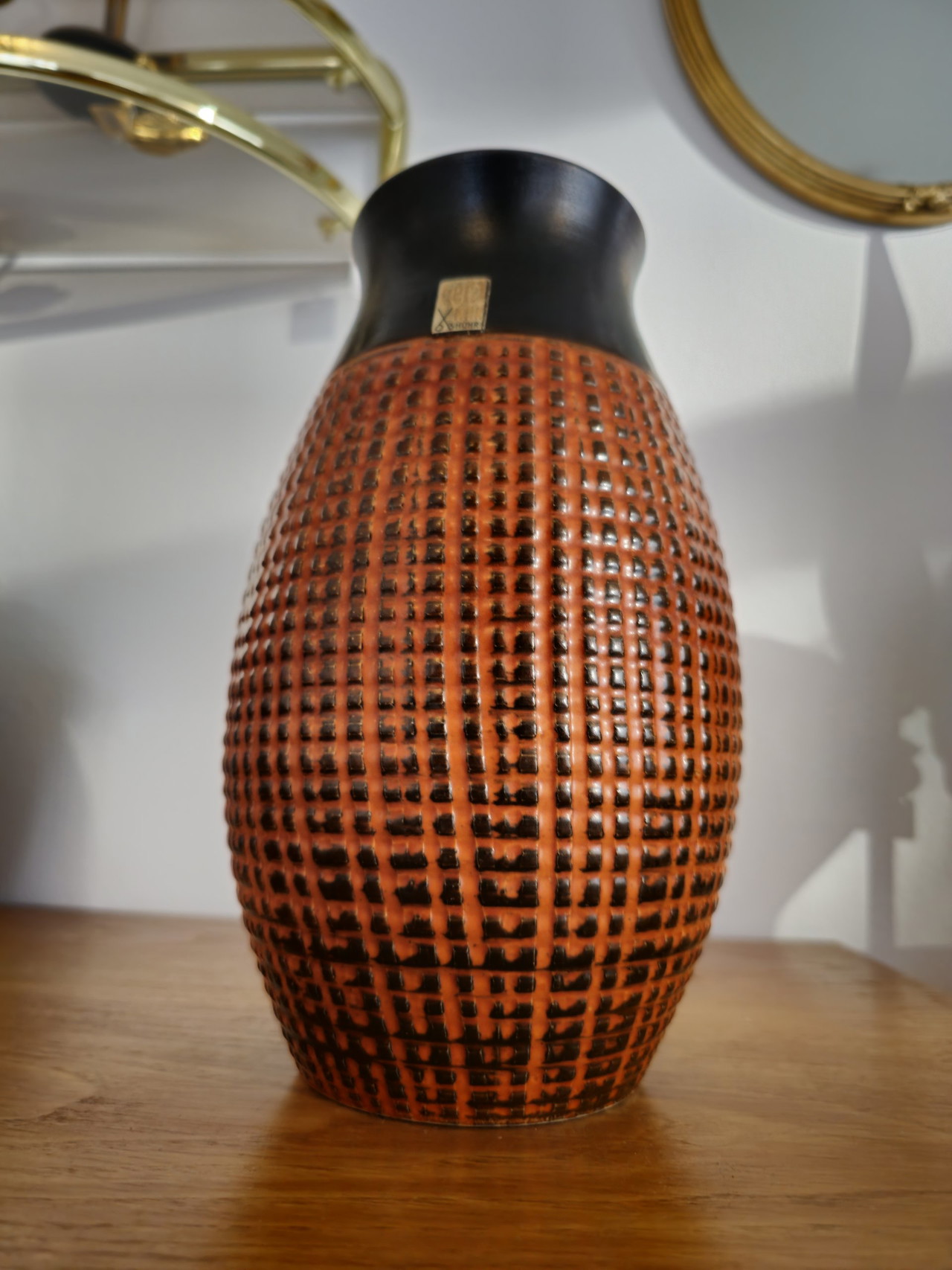 Bhör Keramik West Germany Orange Brown Vintage Vase Vase