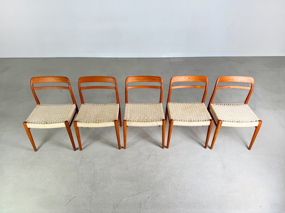 Image 1 of Conjunto de 5 sillas de mediados de siglo Gustav Bahus Alf Aarseth