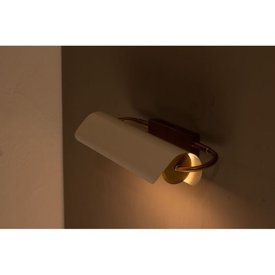Image 1 of Vintage brass and metal wall lamp by Bertil Brisborg for Nordiska Kompaniet