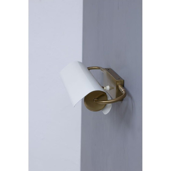 Image 1 of Vintage brass and metal wall lamp by Bertil Brisborg for Nordiska Kompaniet