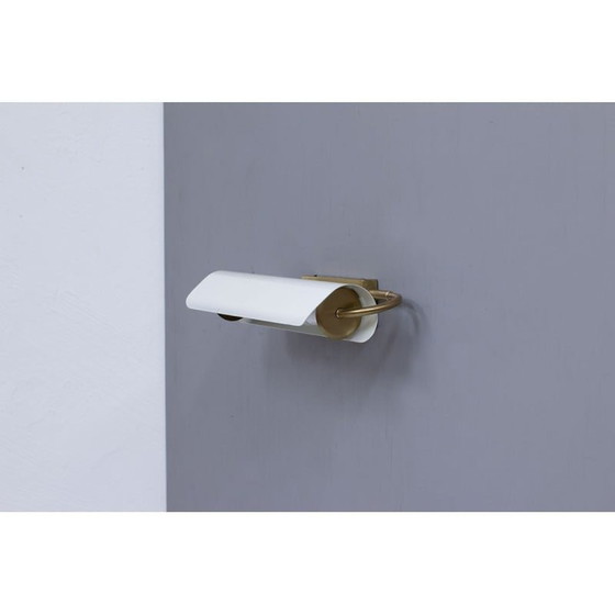 Image 1 of Vintage brass and metal wall lamp by Bertil Brisborg for Nordiska Kompaniet