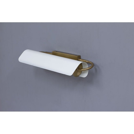 Image 1 of Vintage brass and metal wall lamp by Bertil Brisborg for Nordiska Kompaniet