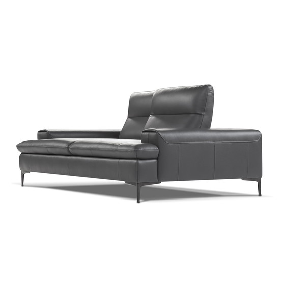 Image 1 of Three-seater sofa L224Cm + Two-seater sofa L204Cm Black Leather