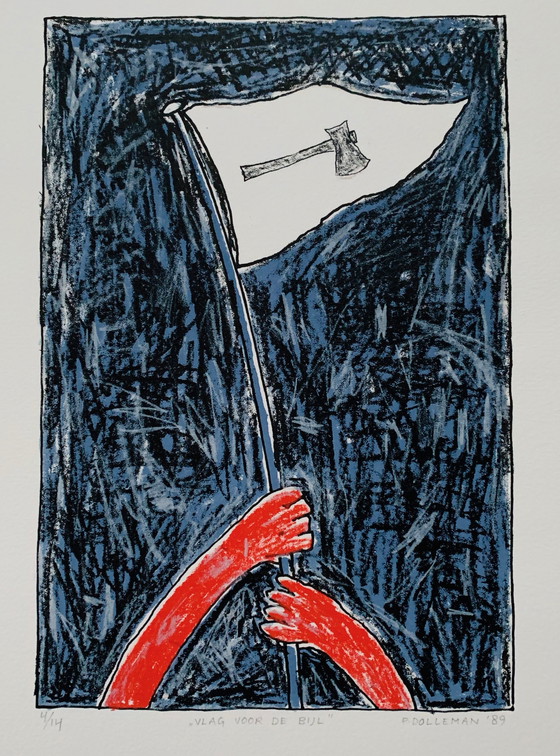 Image 1 of Lithography Petra Dolleman - Flag For The Axe