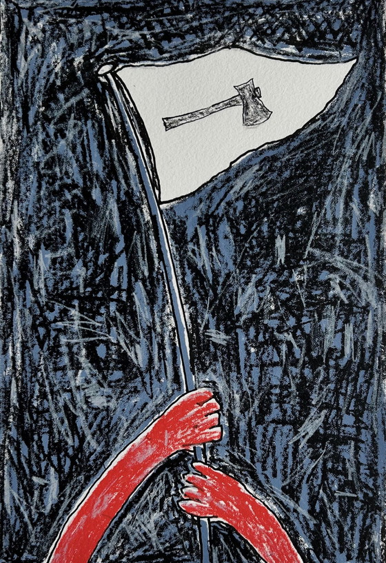 Image 1 of Lithography Petra Dolleman - Flag For The Axe