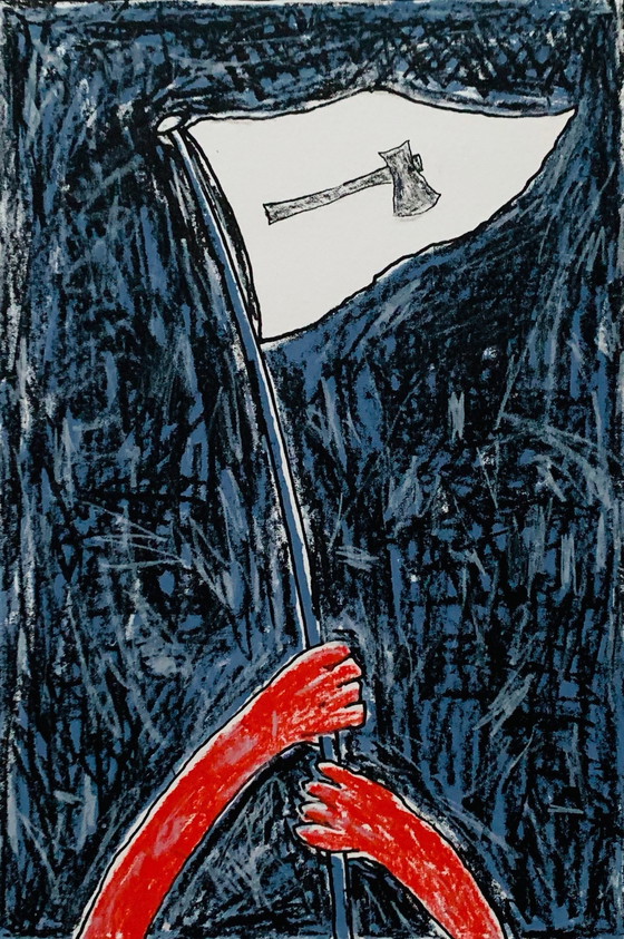 Image 1 of Lithography Petra Dolleman - Flag For The Axe