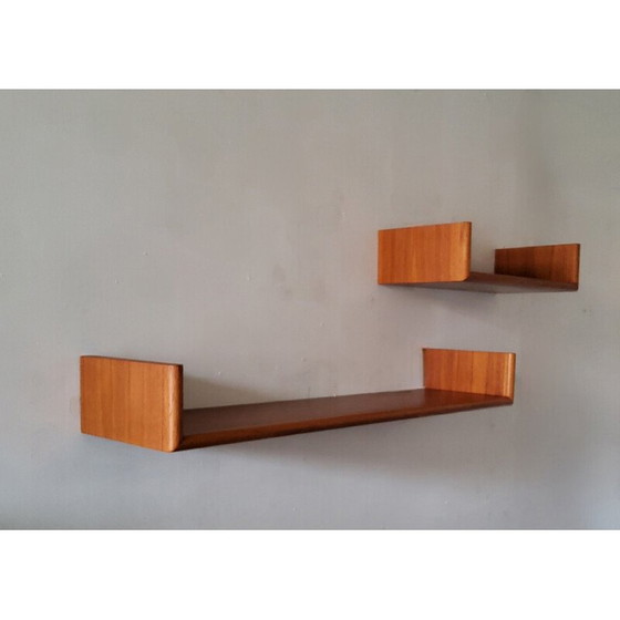 Image 1 of Pair of vintage floating wall shelves, 1960
