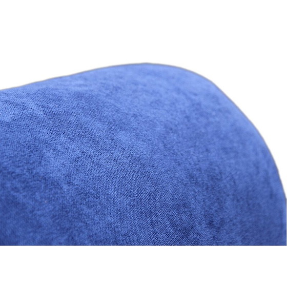 Image 1 of Vintage mantel chair reupholstered in blue, 1970