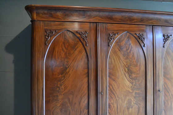 Image 1 of Antique Mahogany Wooden Biedermeier Wardrobe