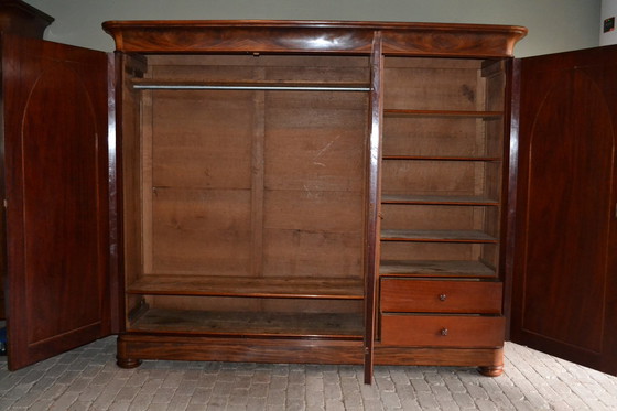 Image 1 of Antique Mahogany Wooden Biedermeier Wardrobe