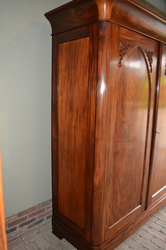 Image 1 of Antique Mahogany Wooden Biedermeier Wardrobe