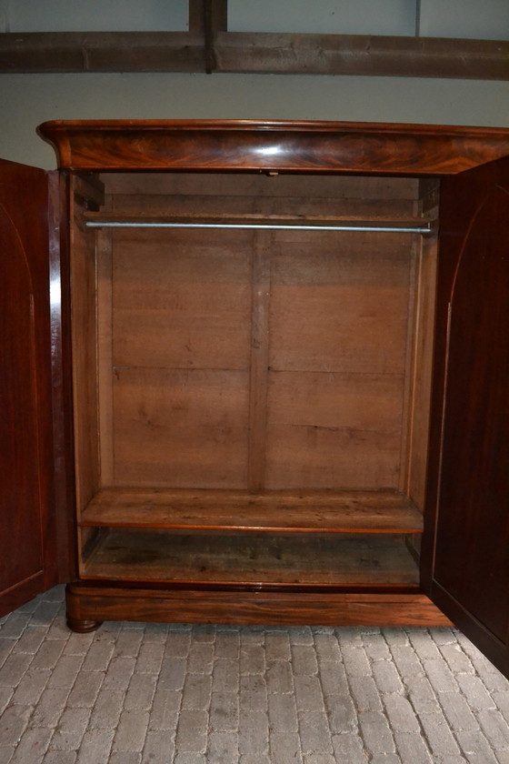 Image 1 of Antique Mahogany Wooden Biedermeier Wardrobe