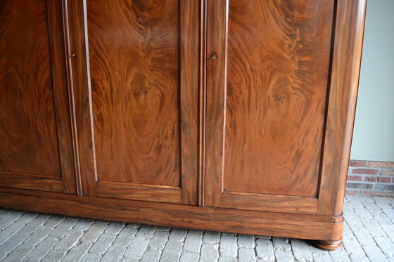 Image 1 of Antique Mahogany Wooden Biedermeier Wardrobe