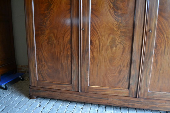 Image 1 of Antique Mahogany Wooden Biedermeier Wardrobe