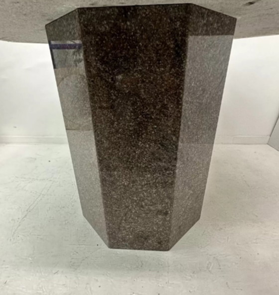 Image 1 of Mid century hexagonal granite dining table, 1980’s