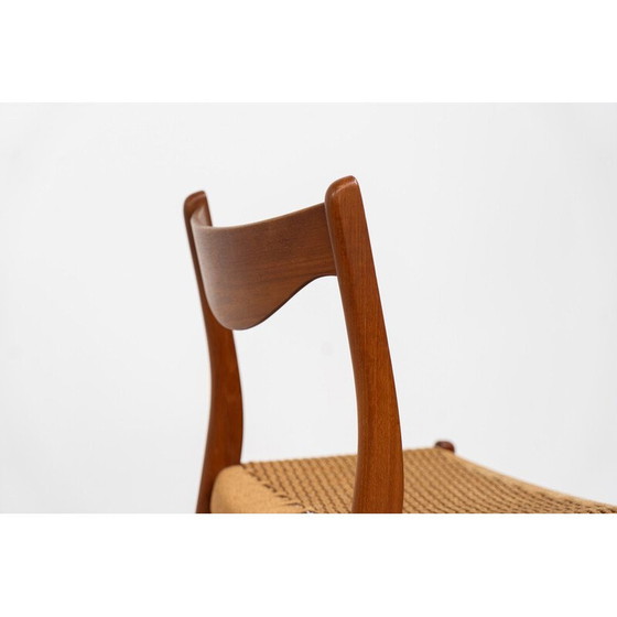 Image 1 of Set of 4 vintage "Gs61" paper cord chairs by Arne Wahl Iversen for Glyngøre, Denmark 1960