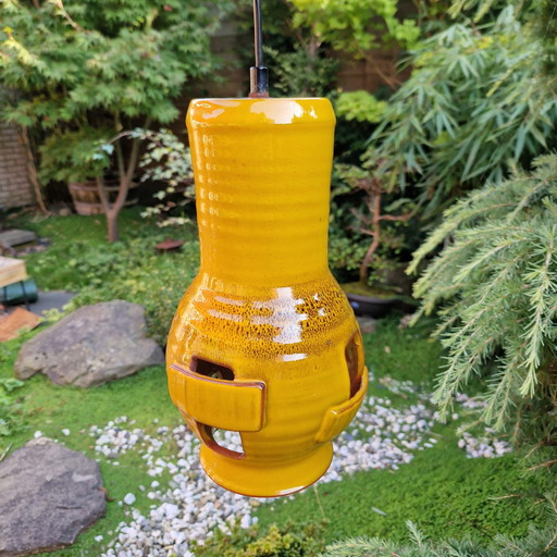 Vintage Pendant Lamp Yellow Ceramic Lamp