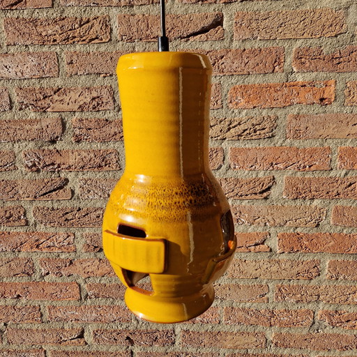 Vintage Pendant Lamp Yellow Ceramic Lamp