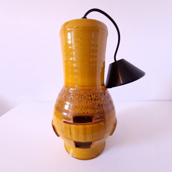 Image 1 of Vintage Pendant Lamp Yellow Ceramic Lamp