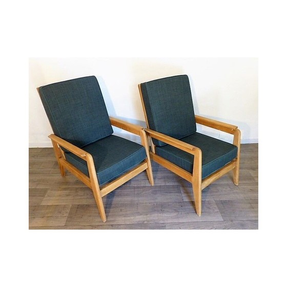 Image 1 of Pair of vintage freespan armchairs Molèle FS107, 1950