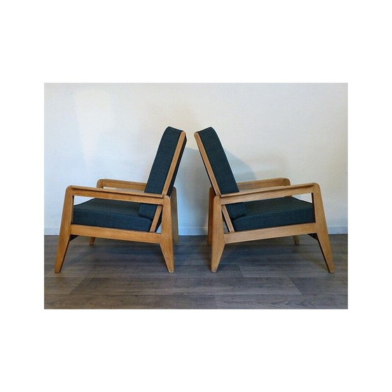 Image 1 of Pair of vintage freespan armchairs Molèle FS107, 1950