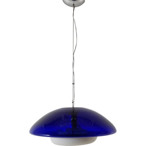 Image 1 of Lampada a sospensione vintage "Bauta" in vetro di Murano dell'Archivio Vistosi, Italia 1980