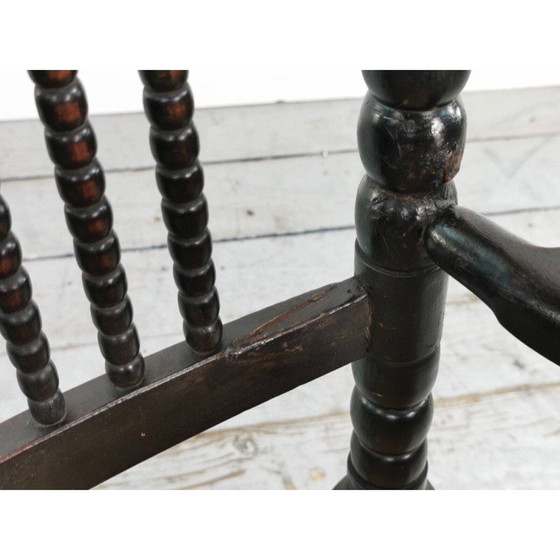 Image 1 of Mod century Arts and Crafts ebonised Bobbin rocking chair