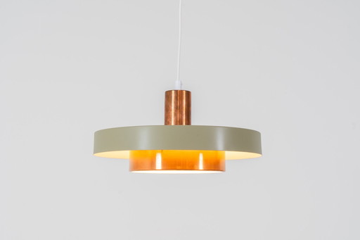 Danish Copper Pendant Light 1960S.