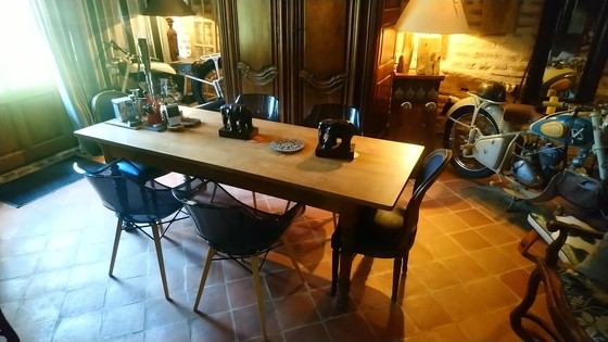 Image 1 of Set of 4 vintage Opal Wox chairs in polycarbonate and beech legs