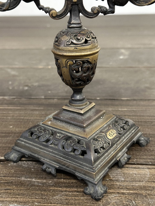 19th Century Bronze Candlestick, 16th Century Replica