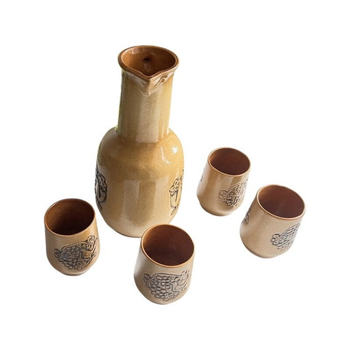Vintage stoneware cold drinks service, Poland 1970