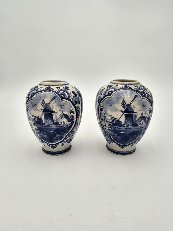 Image 1 of Pair Of Delft Vases