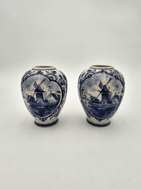 Image 1 of Pair Of Delft Vases