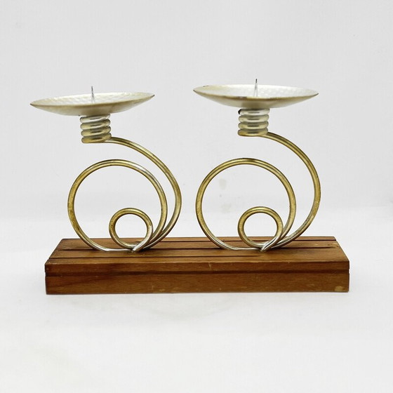 Image 1 of Vintage candlestick for two candles, Belgium 1980