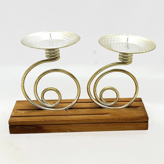 Image 1 of Vintage candlestick for two candles, Belgium 1980