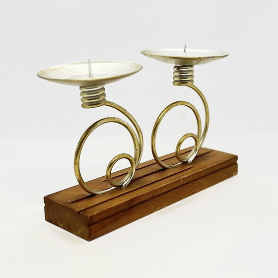 Image 1 of Vintage candlestick for two candles, Belgium 1980