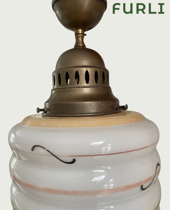 Image 1 of Rara lampada in vetro degli anni '30