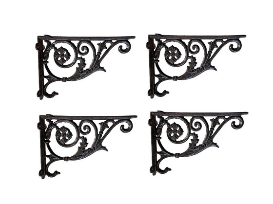 Image 1 of Set Of 4 Durable Wall Brackets In Classic Style