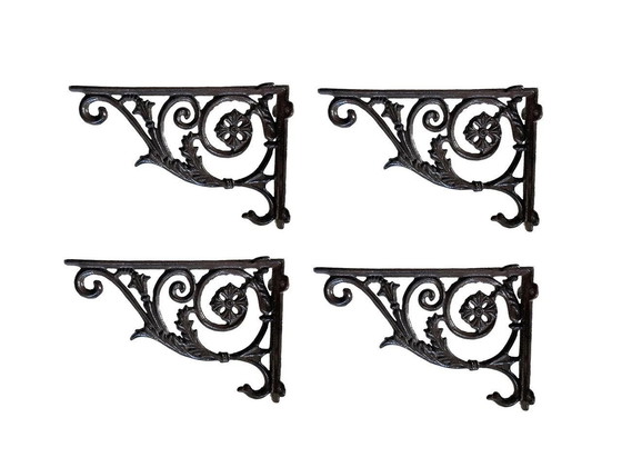 Image 1 of Set Of 4 Durable Wall Brackets In Classic Style