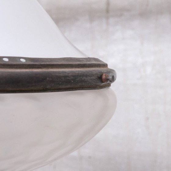 Image 1 of Lampada a sospensione vintage in vetro opaco e opalino, Francia 1920