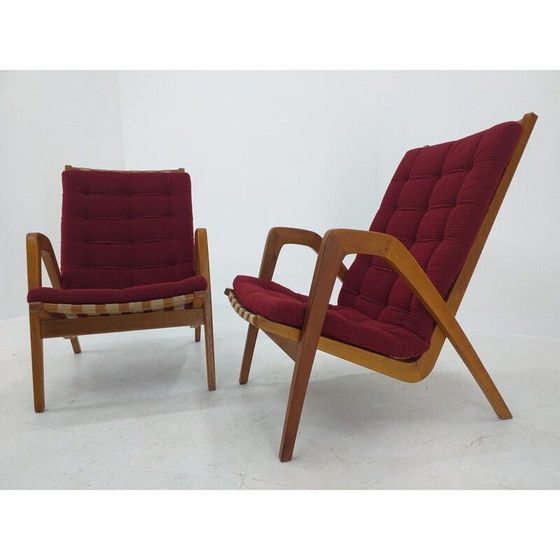 Image 1 of Pair of vintage Art Deco Armchairs by Jan Vanek 1930s