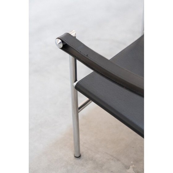 Image 1 of Pair of vintage LC1 armchairs in leather and steel by Le Corbusier and Pierre Jenneret for Cassina, Italy 1970