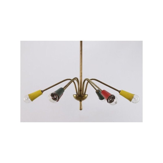 Image 1 of Lampadario vintage in ottone, anni '50